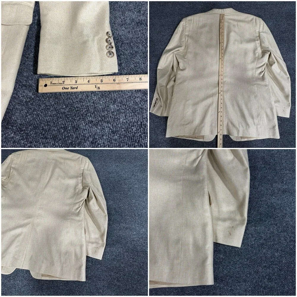 Jos. A. Bank Blazer Mens 48 Long Beige Silk Sport Coat Jacket Classic Fit